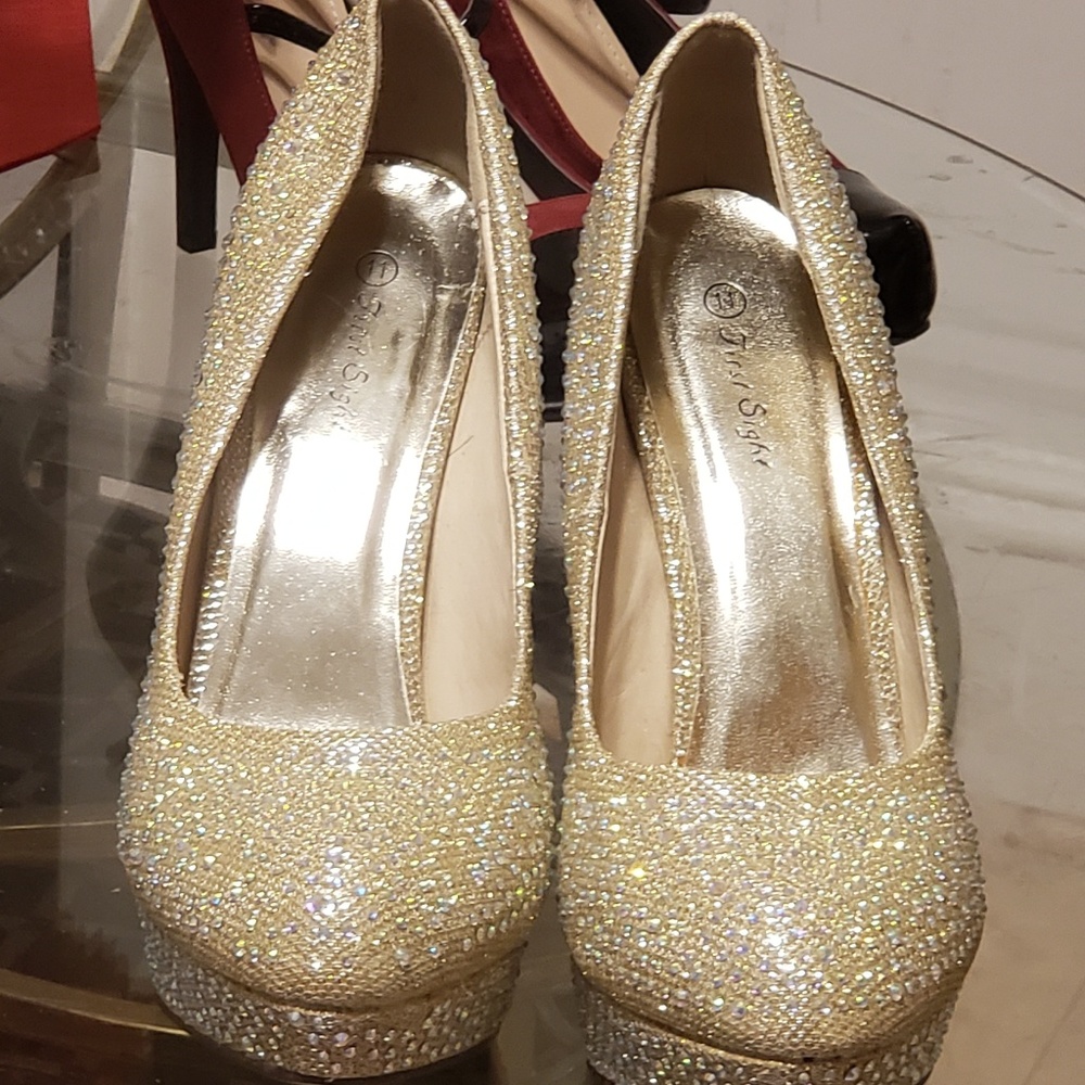Gold shimmer shoes - Picture 3 of 4